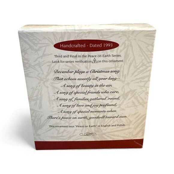 1993 Hallmark Keepsake Ornaments PEACE ON EARTH POLAND Collector’s Series VTG - Picture 4 of 4